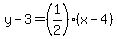 y+-+3+=+%281%2F2%29%28x+-+4%29+