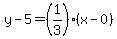 y+-+5+=+%281%2F3%29%28x+-+0%29