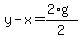 y+-+x+=+%282%2Ag%29%2F2