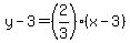 y+-3+=+%282%2F3%29%28x+-+3%29