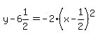 y+-6%261%2F2+=+-2%28x+-+1%2F2%29%5E2