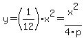y+=+%281%2F12%29x%5E2++=+x%5E2%2F4p
