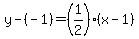 y-%28-1%29=%281%2F2%29%28x-1%29