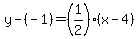 y-%28-1%29=%281%2F2%29%28x-4%29
