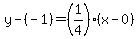 y-%28-1%29=%281%2F4%29%28x-0%29
