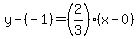 y-%28-1%29=%282%2F3%29%28x-0%29