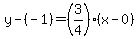 y-%28-1%29=%283%2F4%29%28x-0%29