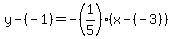 y-%28-1%29=-%281%2F5%29%28x-%28-3%29%29