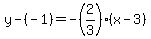 y-%28-1%29=-%282%2F3%29%28x-3%29