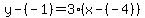 y-%28-1%29+=+3%28x-%28-4%29%29