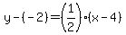 y-%28-2%29=%281%2F2%29%28x-4%29