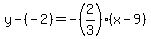 y-%28-2%29=-%282%2F3%29%28x-9%29