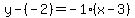 y-%28-2%29=-1%28x-3%29