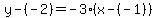 y-%28-2%29=-3%28x-%28-1%29%29