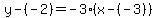 y-%28-2%29=-3%28x-%28-3%29%29