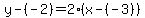 y-%28-2%29=2%28x-%28-3%29%29