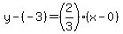 y-%28-3%29=%282%2F3%29%28x-0%29