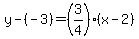 y-%28-3%29=%283%2F4%29%28x-2%29
