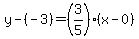 y-%28-3%29=%283%2F5%29%28x-0%29