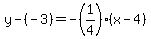 y-%28-3%29=-%281%2F4%29%28x-4%29