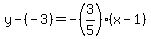 y-%28-3%29=-%283%2F5%29%28x-1%29