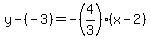 y-%28-3%29=-%284%2F3%29%28x-2%29