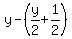 y-%28y%2F2%2B1%2F2%29