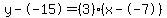 y--15=%283%29%28x--7%29