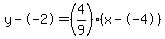 y--2=%284%2F9%29%28x--4%29