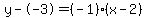 y--3=%28-1%29%28x-2%29