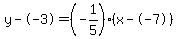 y--3=%28-1%2F5%29%28x--7%29