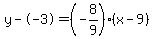 y--3=%28-8%2F9%29%28x-9%29