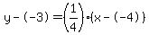 y--3=%281%2F4%29%28x--4%29