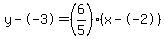 y--3=%286%2F5%29%28x--2%29