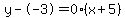 y--3=0%28x%2B5%29