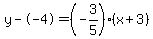 y--4=%28-3%2F5%29%28x%2B3%29