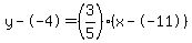 y--4=%283%2F5%29%28x--11%29