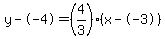 y--4=%284%2F3%29%28x--3%29