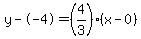 y--4=%284%2F3%29%28x-0%29