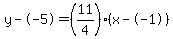 y--5=%2811%2F4%29%28x--1%29