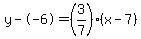 y--6=%283%2F7%29%28x-7%29