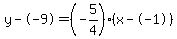 y--9=%28-5%2F4%29%28x--1%29