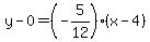 y-0=%28-5%2F12%29%28x-4%29