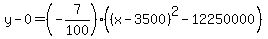 y-0=%28-7%2F100%29%28%28x-3500%29%5E2-12250000%29