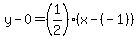 y-0=%281%2F2%29%28x-%28-1%29%29