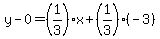 y-0=%281%2F3%29x%2B%281%2F3%29%28-3%29