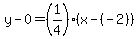 y-0=%281%2F4%29%28x-%28-2%29%29