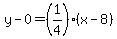 y-0=%281%2F4%29%28x-8%29