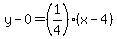 y-0=%281%2F4%29%2A%28x-4%29