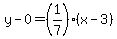 y-0=%281%2F7%29%28x-3%29